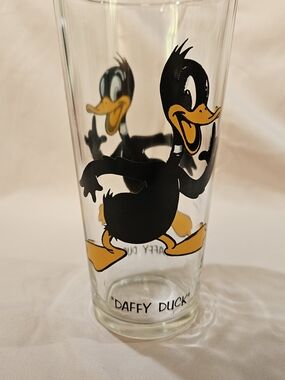 Pepsi Clear Glass with Black and Yellow Daffy Duck Art